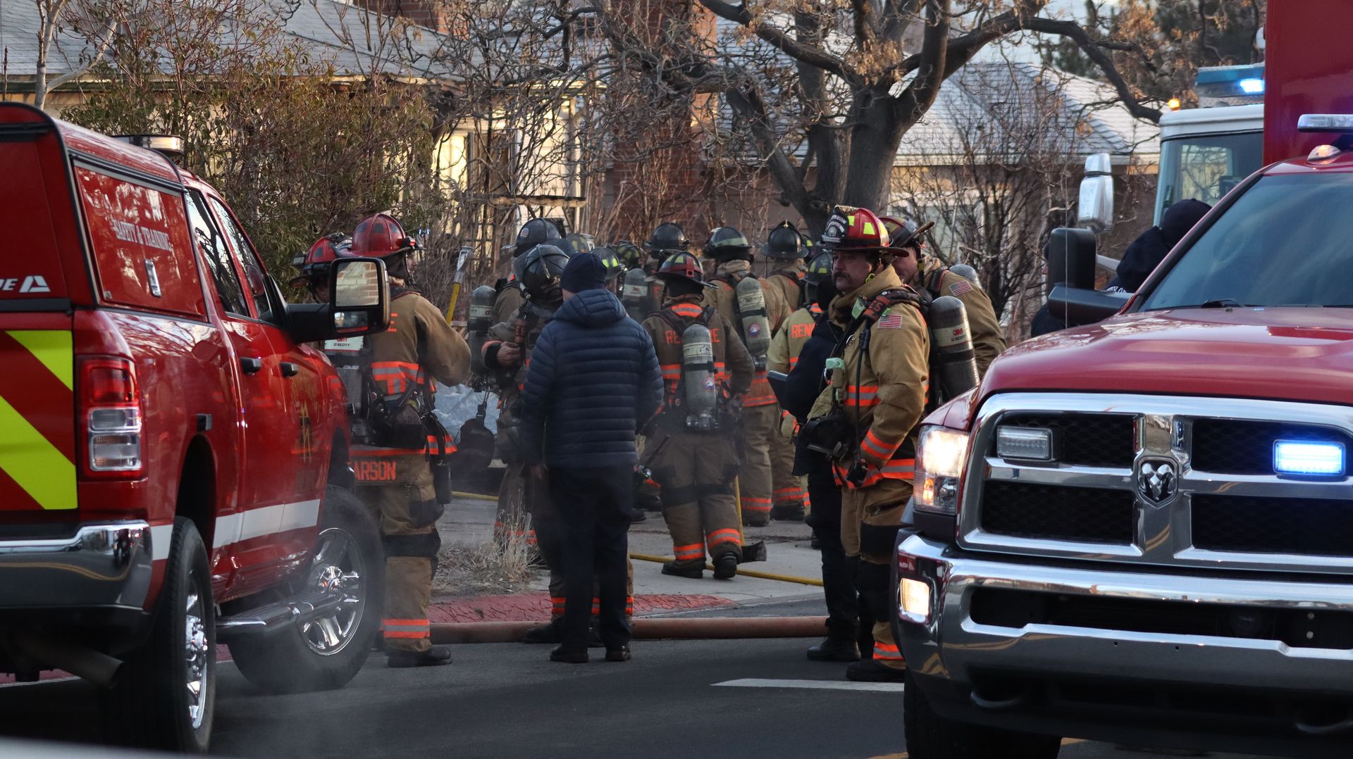 RFD having a group chat after puting out the fire